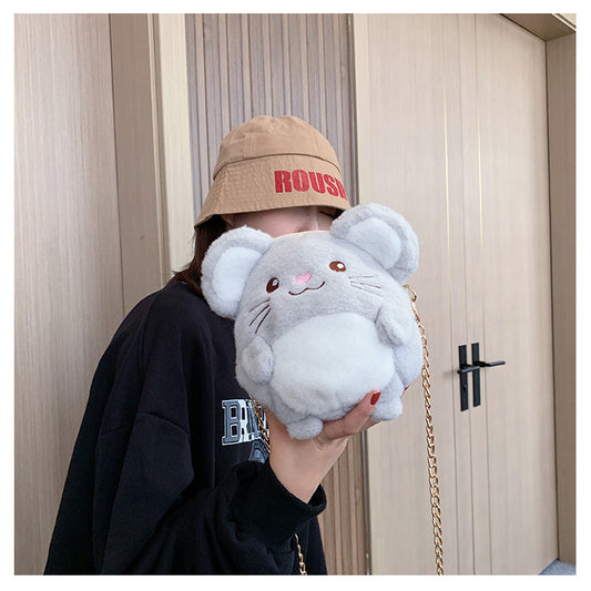 Cute Rat One-shoulder Chain Messenger Bag Women