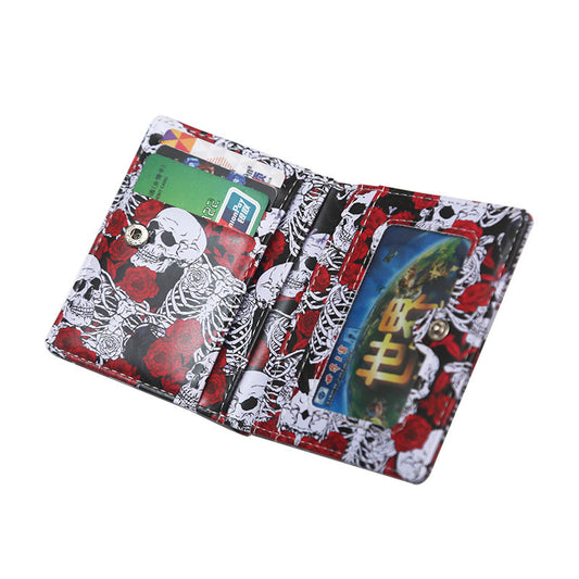 Vintage Skull Print Women's Zipper Wallet