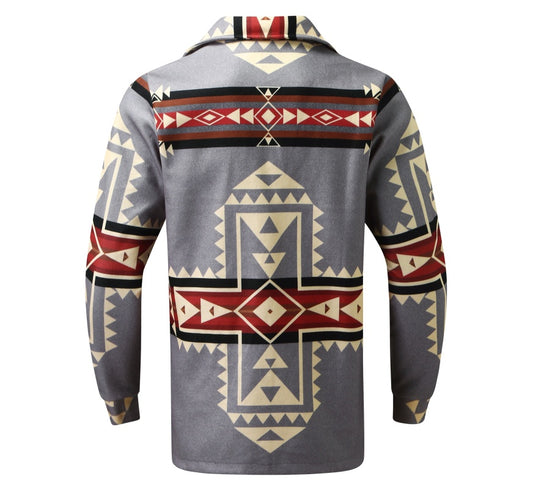 Men's Trendy Printed Long Sleeve Lapel Jacket