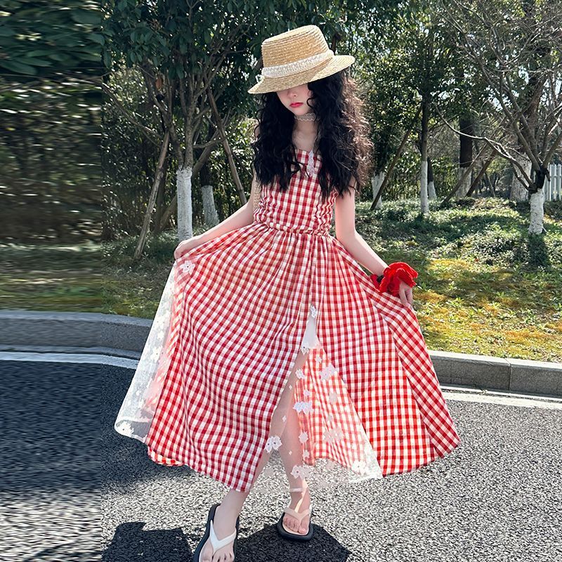 Girls Temperament Lace Stitching Fashion Dress