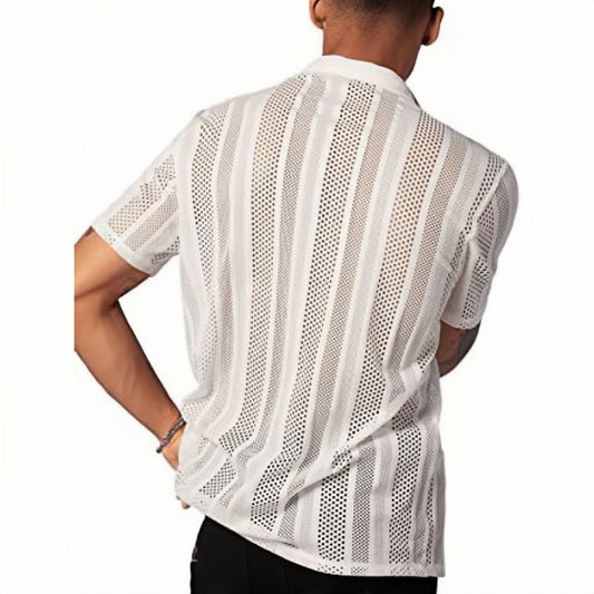 Button Knitted Short-sleeved Shirt Men's Shirt