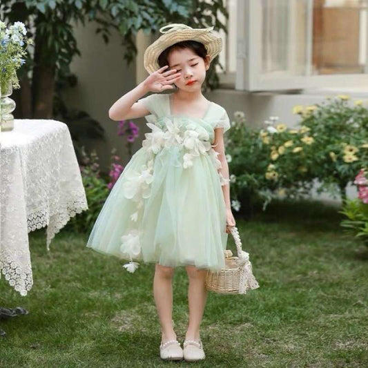 Flower Dress/ Dress Pesta Anak Perempuan Import