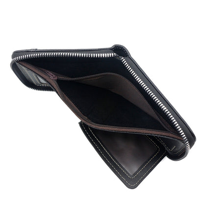 Matte Stitching Men's Short Wallet Multiple Card Slots