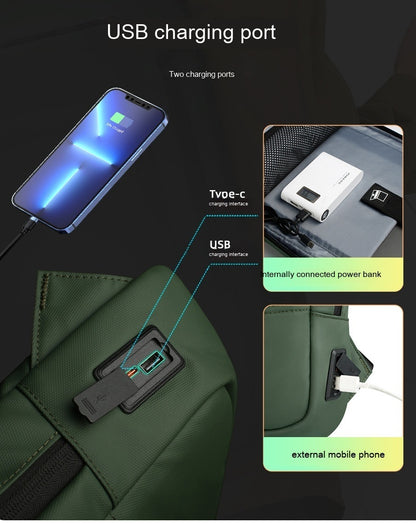 Men's Fashion Casual Waterproof Backpack