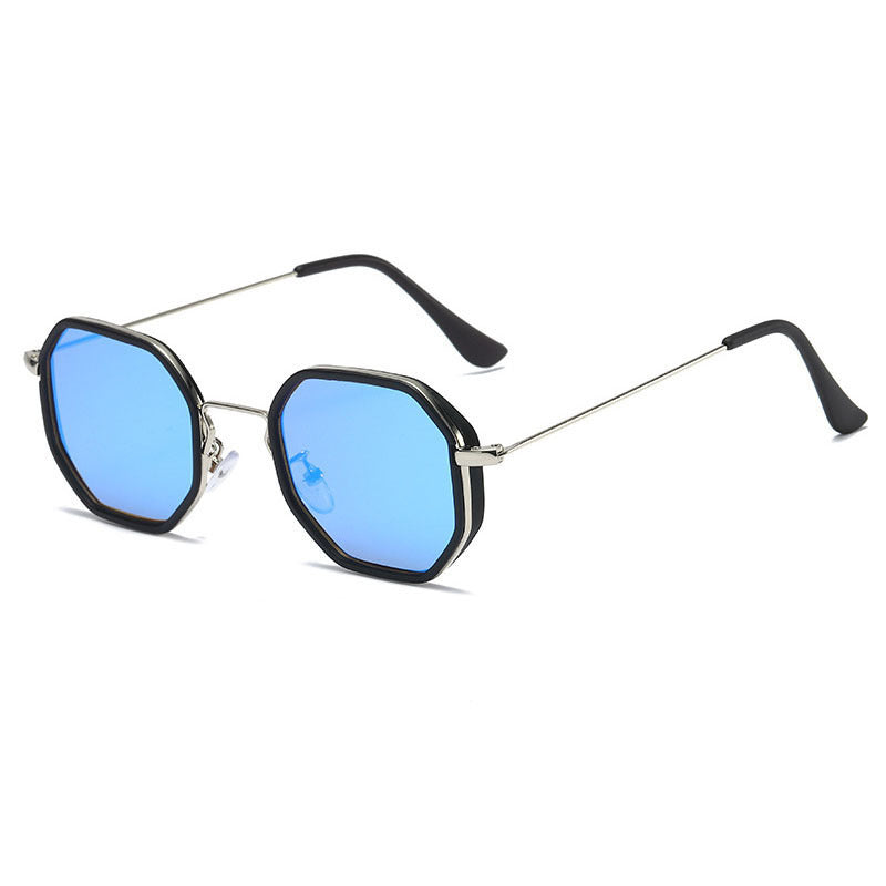 Men's Personalized Polygon Pc Metal Racket Lightweight Small Frame Sunglasses