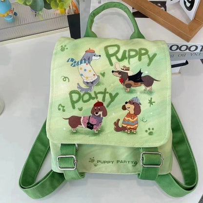 Puppy Party Backpack Student Cute Casual