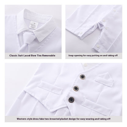 British Romper Baptism Dress Boys Baby Summer Bodysuit Baby Jumpsuit