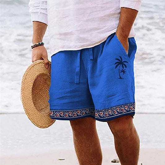 Print Beach Shorts Summer Fashion Loose Drawstring Short Pants Mens Clothing