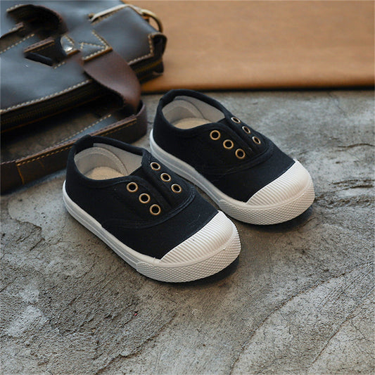 Children's Canvas Shoes Boys And Girls Solid Sole Baby Shoes