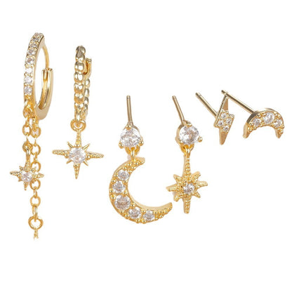 XINGX Chain Tassel Earrings Six Mans XINGX Month Fashion Zircon Stud Earrings For Women Eardrop Jewelry