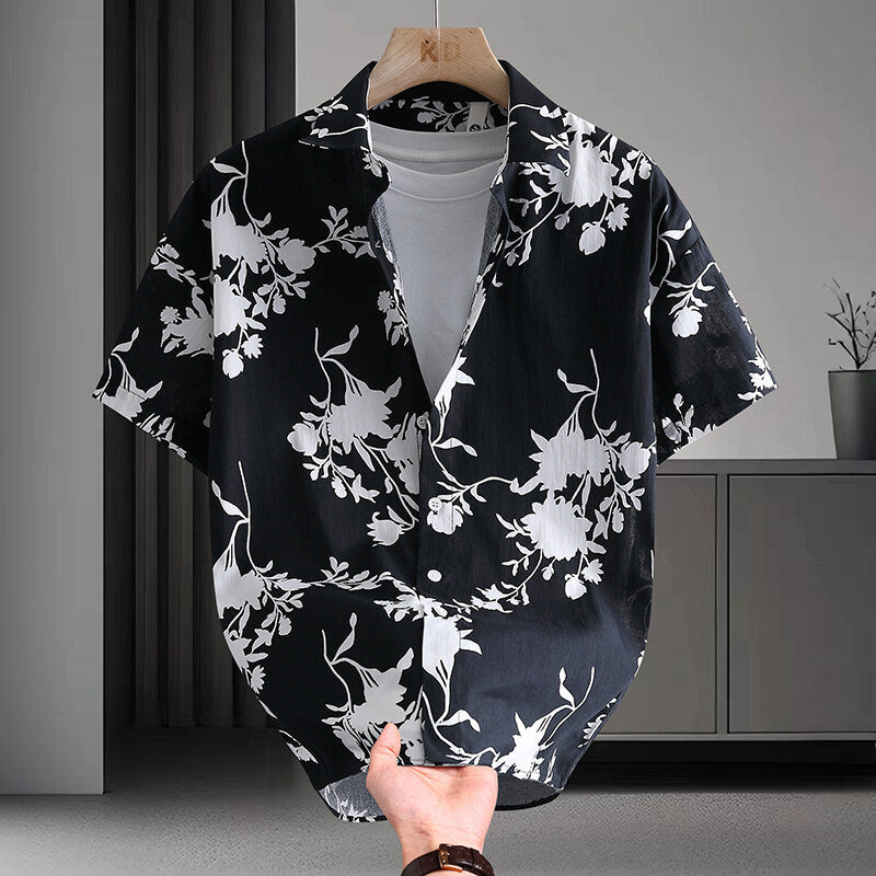 Summer Short Sleeve Shirt Men's Casual Hawaiian Style