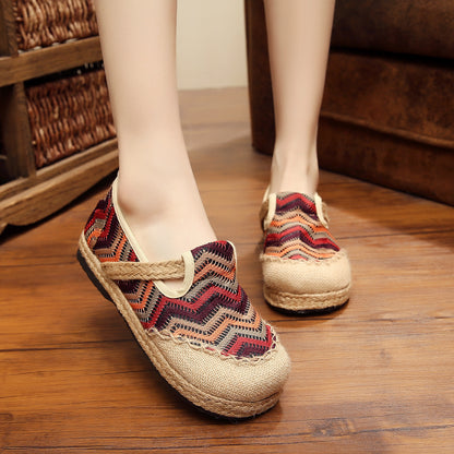 Linen Shoes Summer Fashion Easy To Wear Non-slip Deep Mesh Shoes