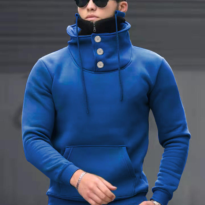 New Autumn And Winter Long-sleeved T-shirt Men's Sports High Neck Sweater
