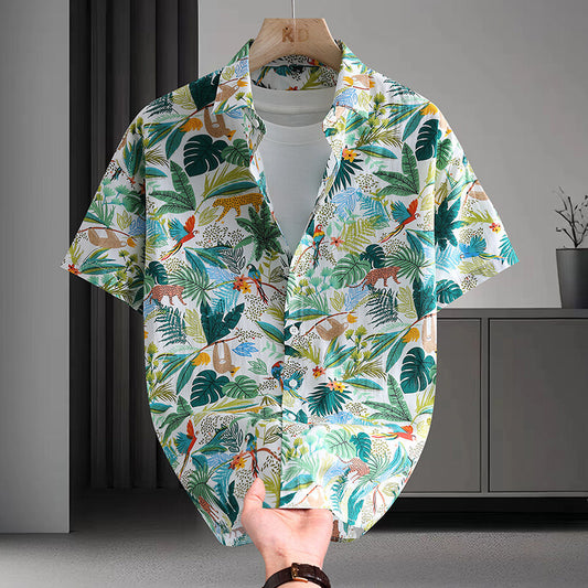 Summer Short Sleeve Shirt Men's Casual Hawaiian Style