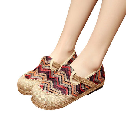 Linen Shoes Summer Fashion Easy To Wear Non-slip Deep Mesh Shoes