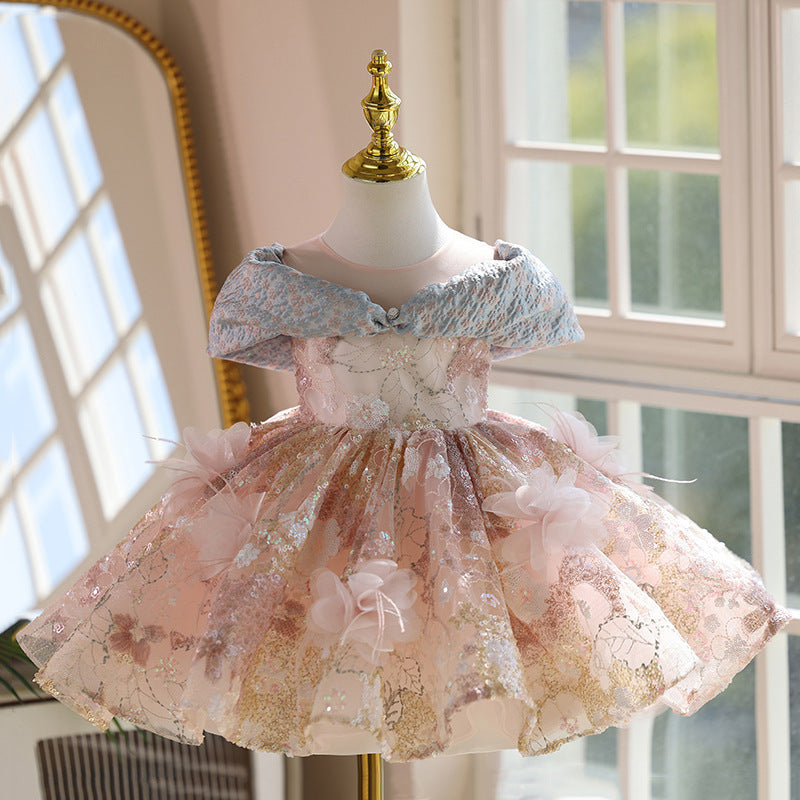 New Children Full-year Princess Dress Catwalk Costume For Piano Performance