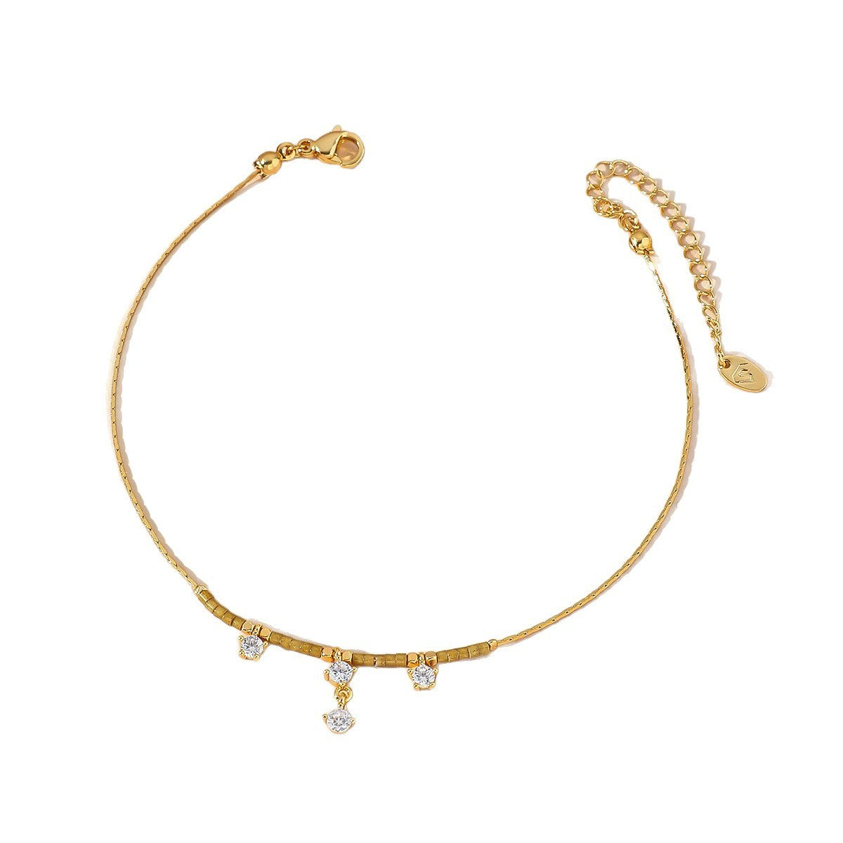 Zircon Small Titanium Steel Anklet Women