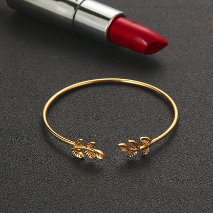 Tocona  T Fashion Bohemia Leaf Knot Hand Cuff Link Chain Charm Bracelet Bangle For Women Gold Bracelets Femme Jewelry 6115