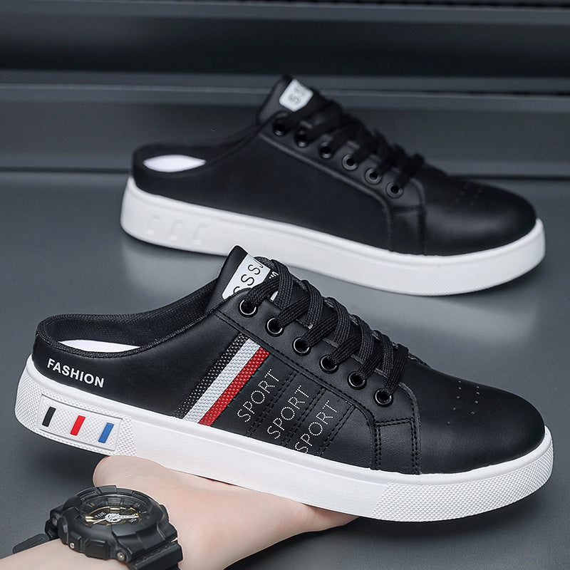 Summer Men's Casual Breathable Semi Slipper White Shoes