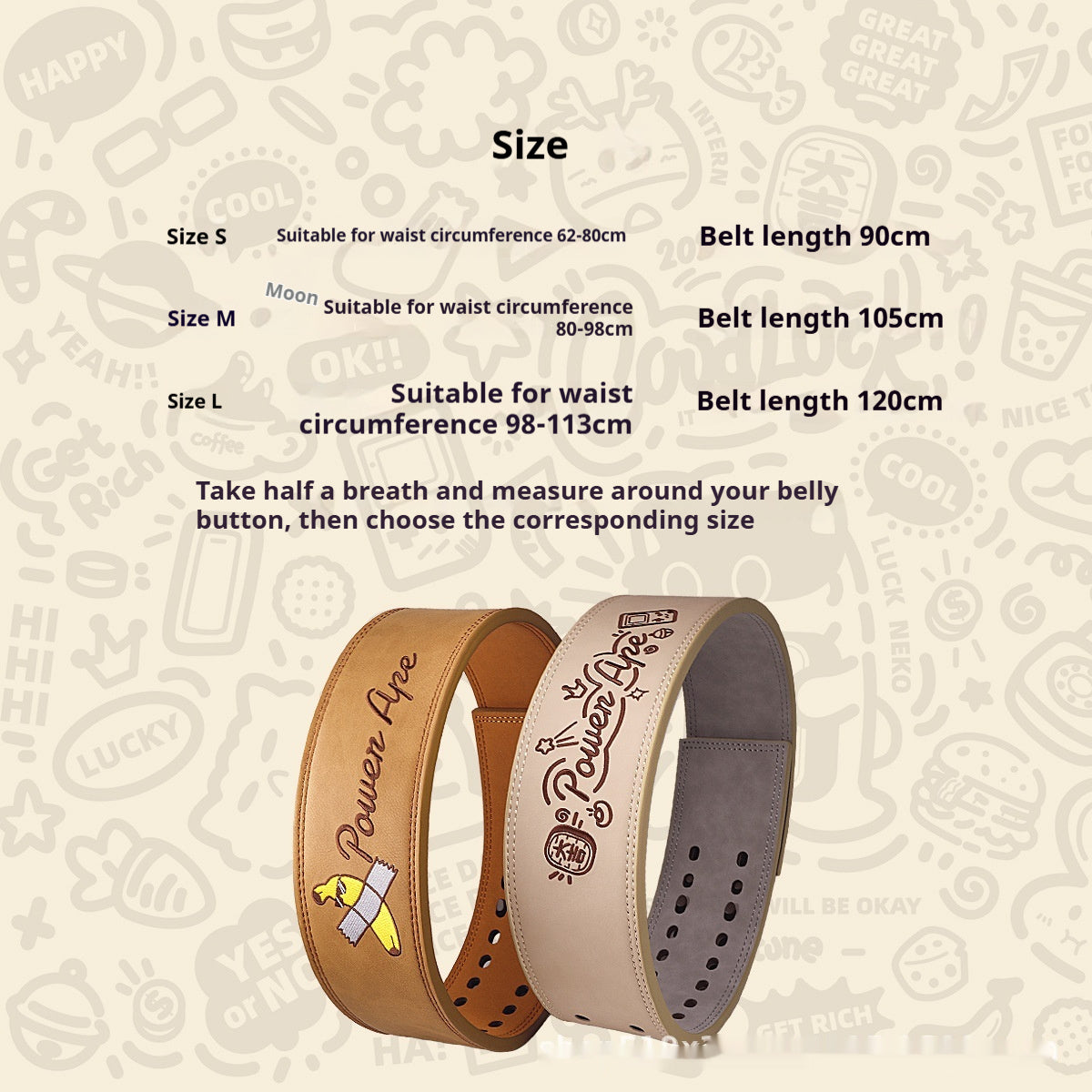 Cartoon Full Leather Fitness Belt
