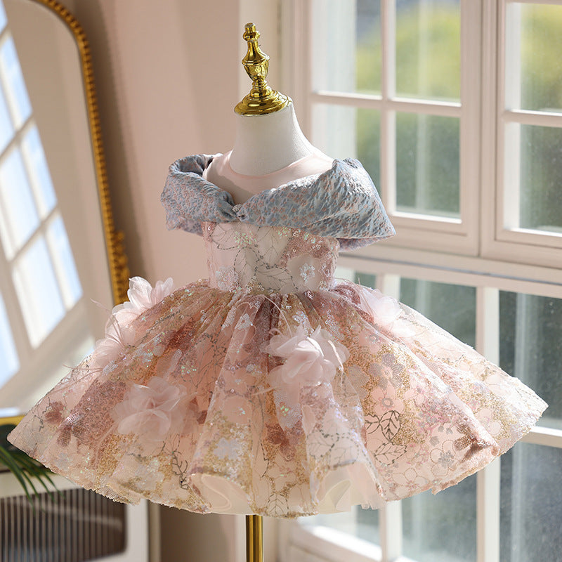 New Children Full-year Princess Dress Catwalk Costume For Piano Performance