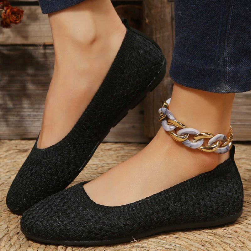 Women's Round Toe Comfortable Soft Sole Shallow Mouth Shoes