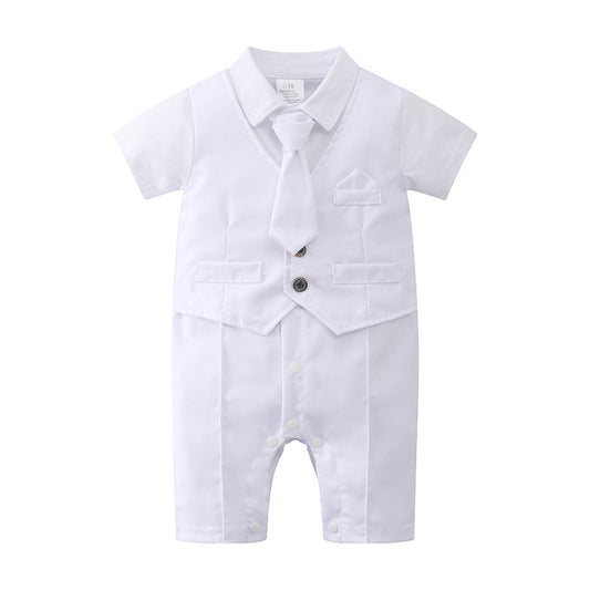 British Romper Baptism Dress Boys Baby Summer Bodysuit Baby Jumpsuit