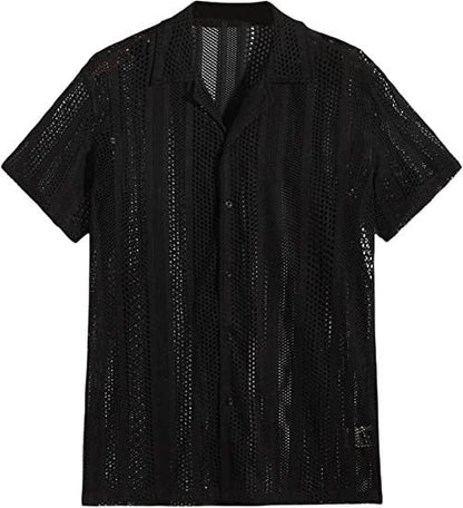 Button Knitted Short-sleeved Shirt Men's Shirt