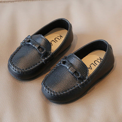 Korean Style Casual Children Gommino Soft Bottom Slip On Baby Shoes Boys' Leather Shoes Slip-on