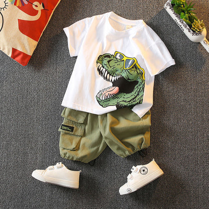 Cartoon Printing Heavy Industry Breathable Short Sleeve T-shirt Top