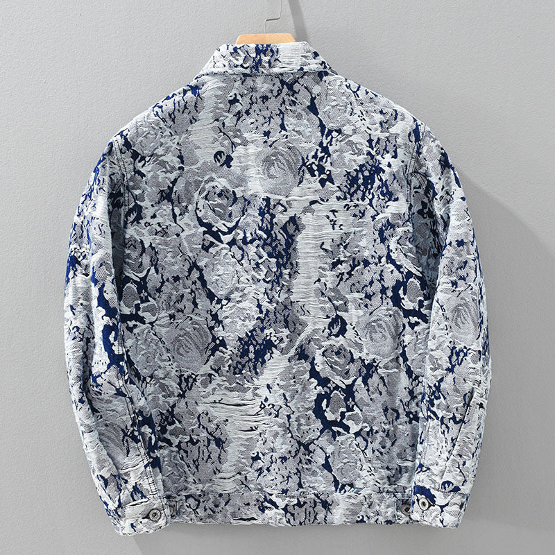 Fashion New Jacquard Denim Coat For Men
