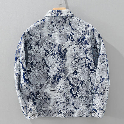Fashion New Jacquard Denim Coat For Men