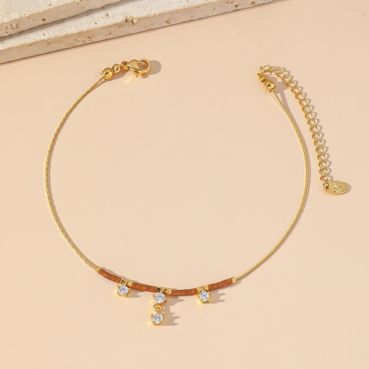 Zircon Small Titanium Steel Anklet Women