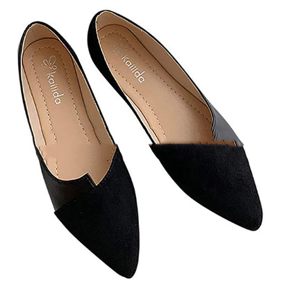 All-match Casual Shoes Women's Flat-bottomed Color Matching Pointed Toe