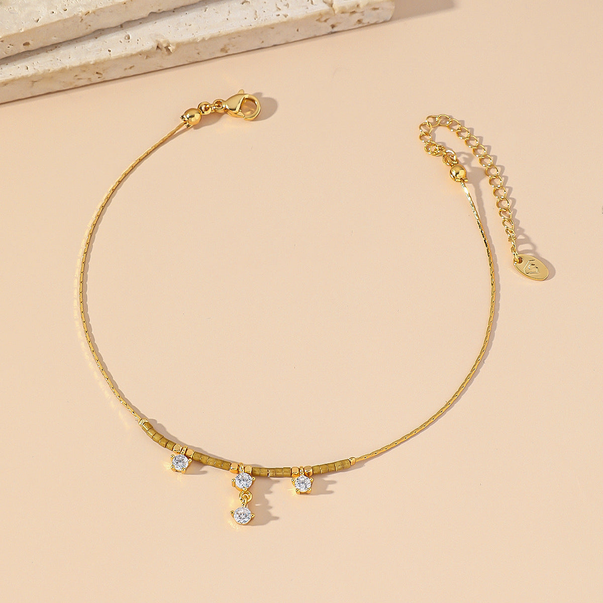 Zircon Small Titanium Steel Anklet Women