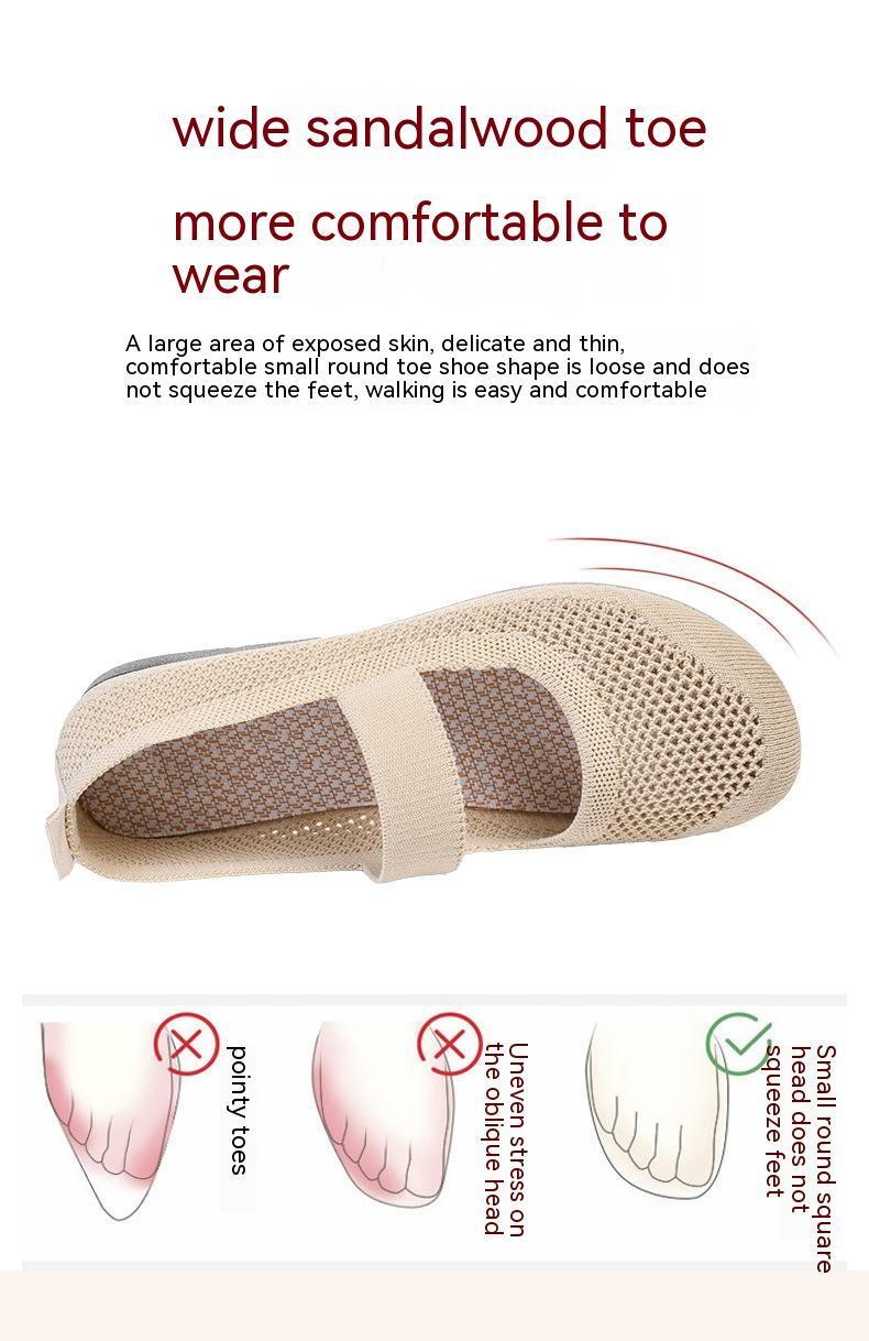 Casual Shoes For Women Flying Woven Women's Shoes Breathable Women Hollow Out Soft Bottom Mom Shoes