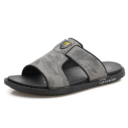 Slippers Soft Sole Leather Flip Flops Non-slip Beach Shoes Men Zapatos