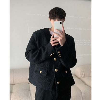 Men's Fashion Loose Single-breasted Retro Top