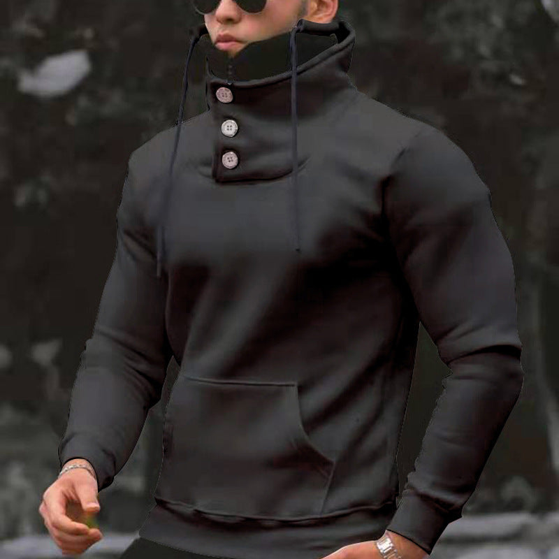 New Autumn And Winter Long-sleeved T-shirt Men's Sports High Neck Sweater