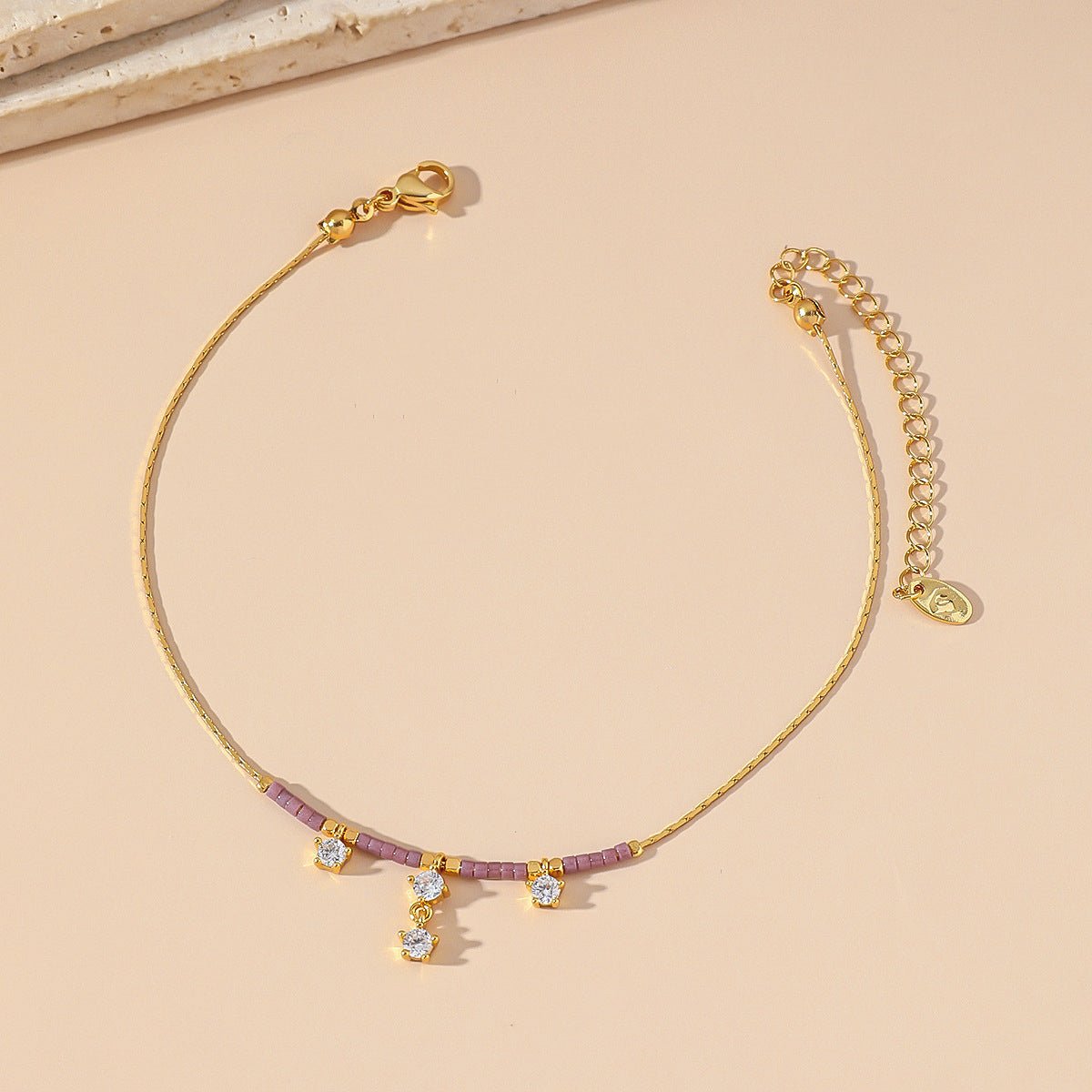 Zircon Small Titanium Steel Anklet Women