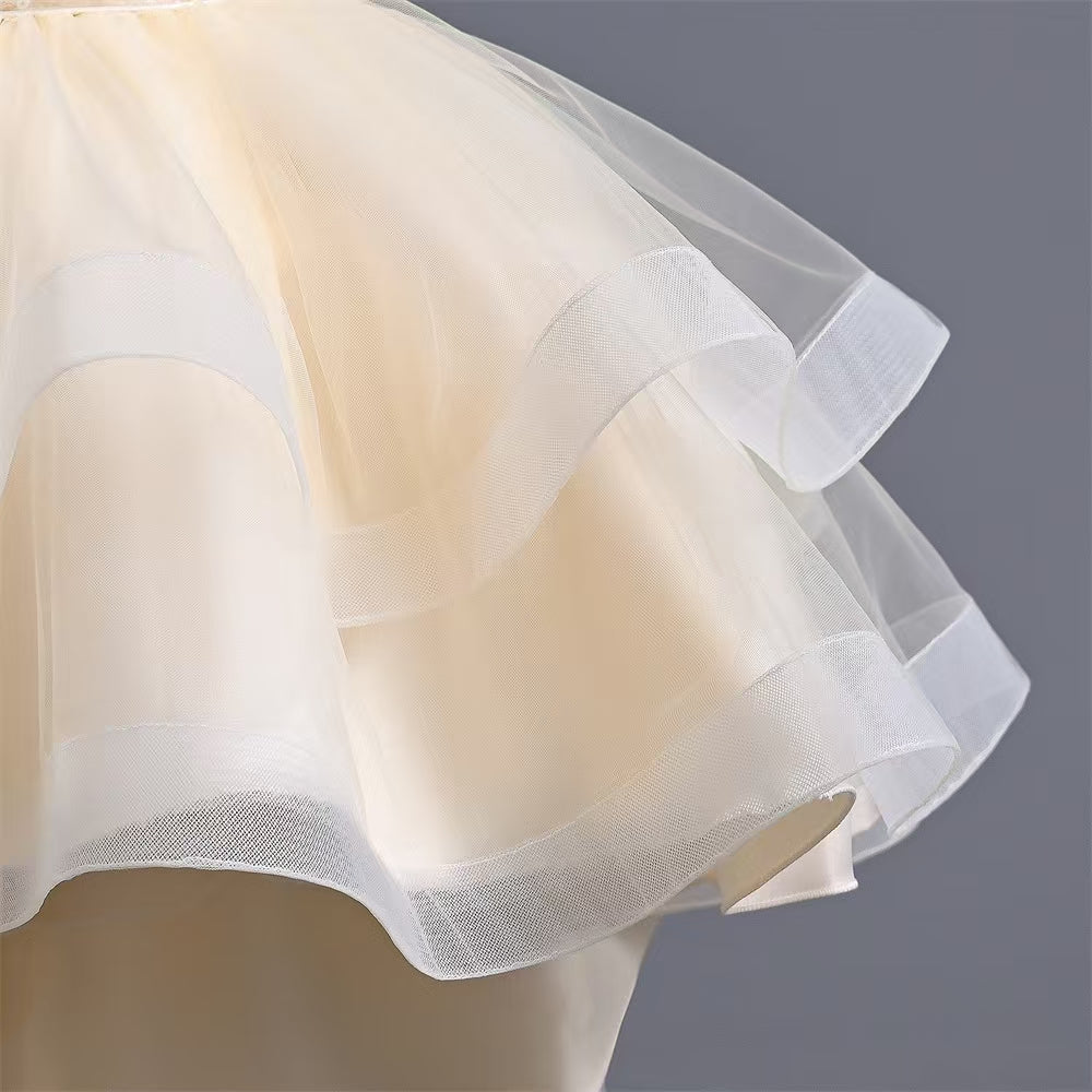 Children Summer Short Sleeve Girl Fairy Birthday Flower Dress