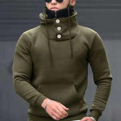 New Autumn And Winter Long-sleeved T-shirt Men's Sports High Neck Sweater