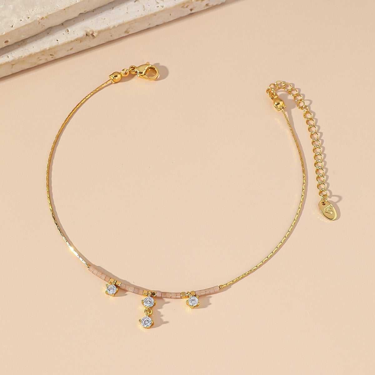 Zircon Small Titanium Steel Anklet Women