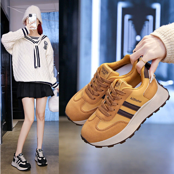 Ladies' Versatile Thick Soled Casual Shoes, Height Increasing Shoes