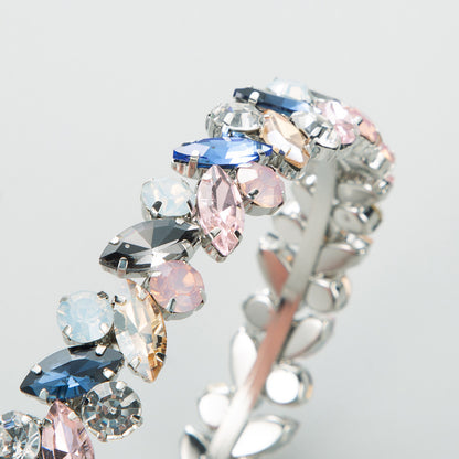 French Retro High-grade Hair Accessories Metal Texture Headband Rhinestone