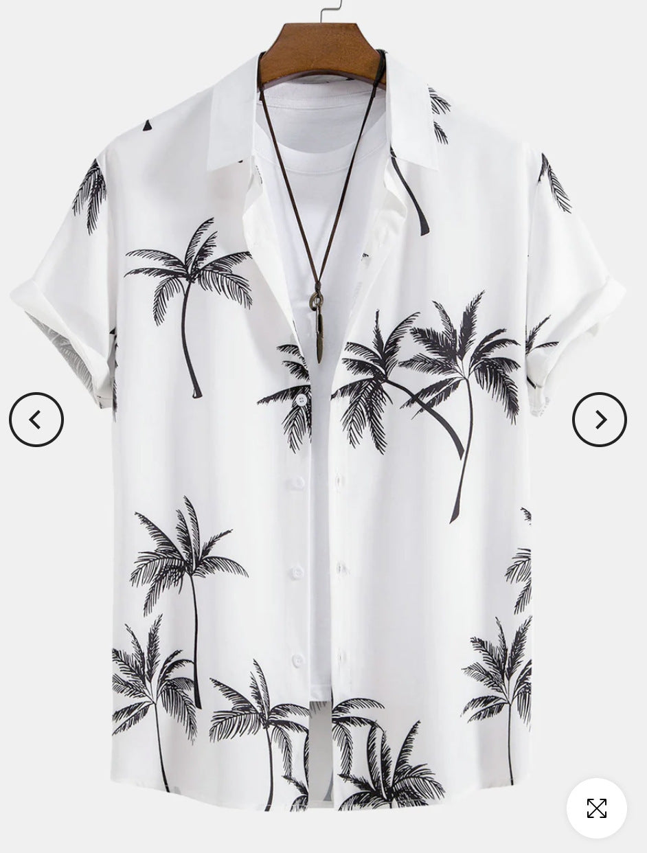 Fashion Men's Art Printed Short Sleeve Shirt