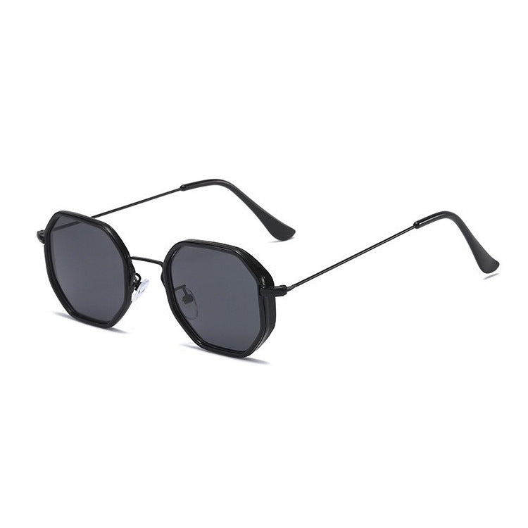 Men's Personalized Polygon Pc Metal Racket Lightweight Small Frame Sunglasses