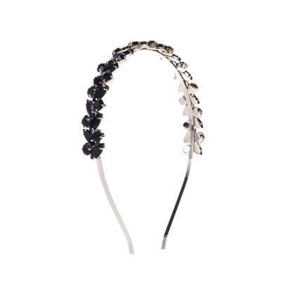 French Retro High-grade Hair Accessories Metal Texture Headband Rhinestone