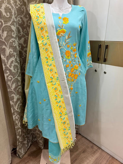 হ্যান্ড এমব্রয়ডারী থ্রি পিস