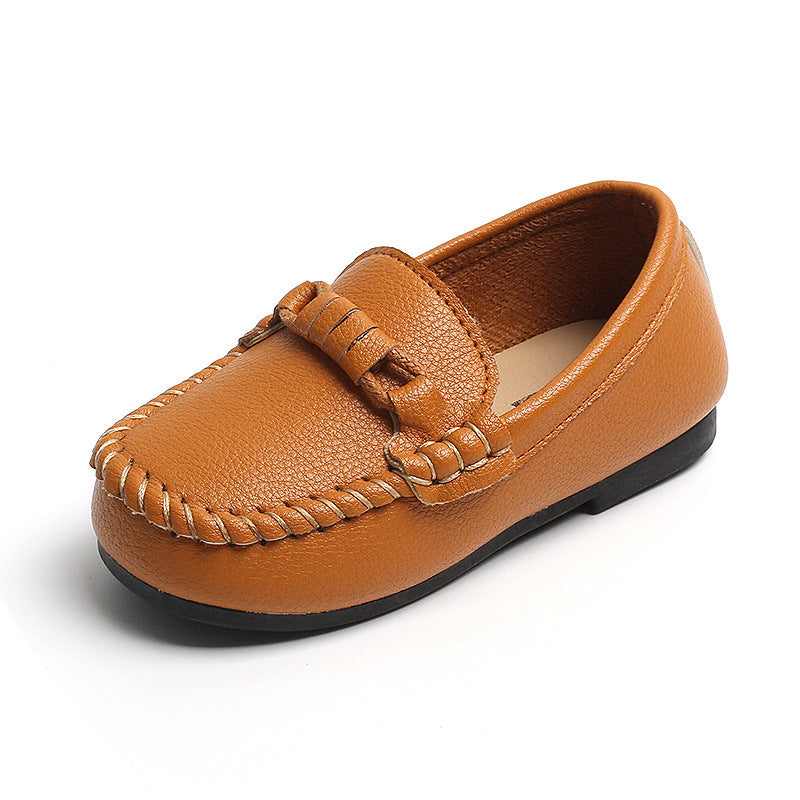 Korean Style Casual Children Gommino Soft Bottom Slip On Baby Shoes Boys' Leather Shoes Slip-on